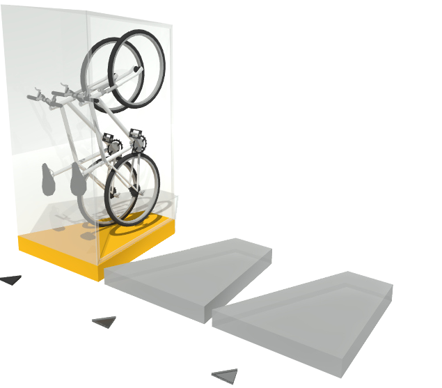 Exemple de composition de trois boxs linaire avec acces d'cote